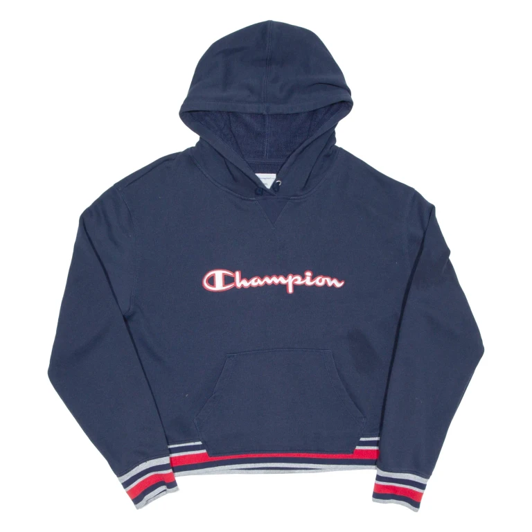 CHAMPION Womens Blue Hoodie 2XL