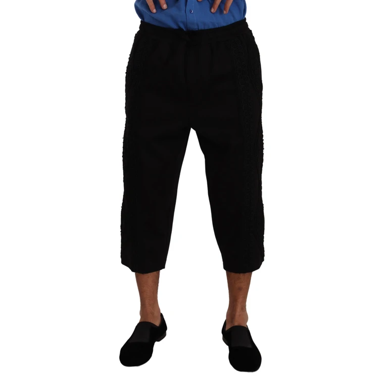 Dolce & Gabbana Black Cotton Torero Cropped Short Trouser Pants Nylon - Men