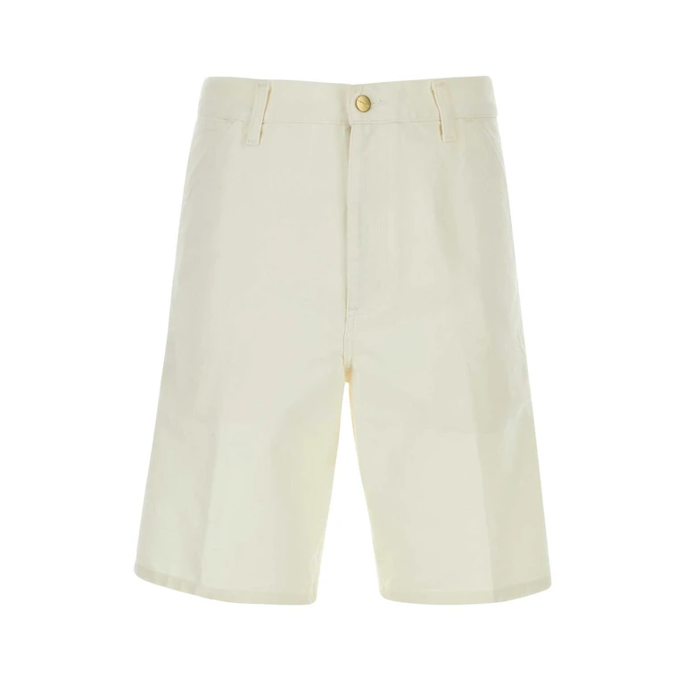 Carhartt Wip White Cotton Single Knee Short Wax Exterior - Men