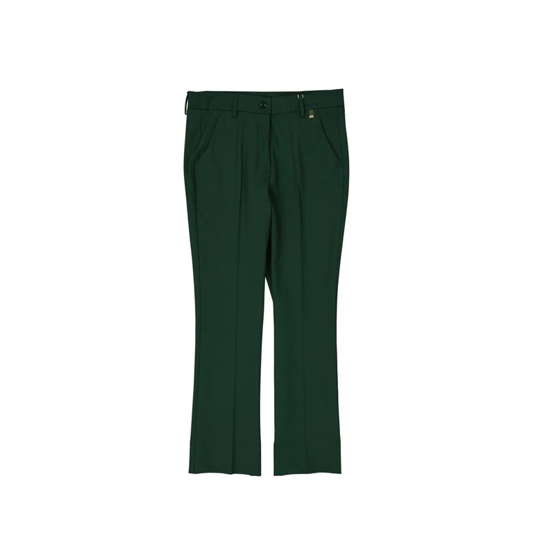 Bicolor Elastane Cropped Pants - Women