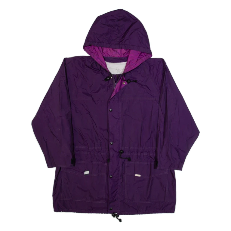 HYDROFIL Womens Rain Jacket Purple 90s Hooded L