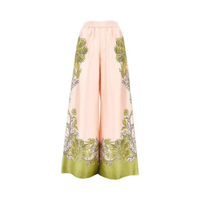 LA DOUBLE J Printed silk palazzo pants Woman M