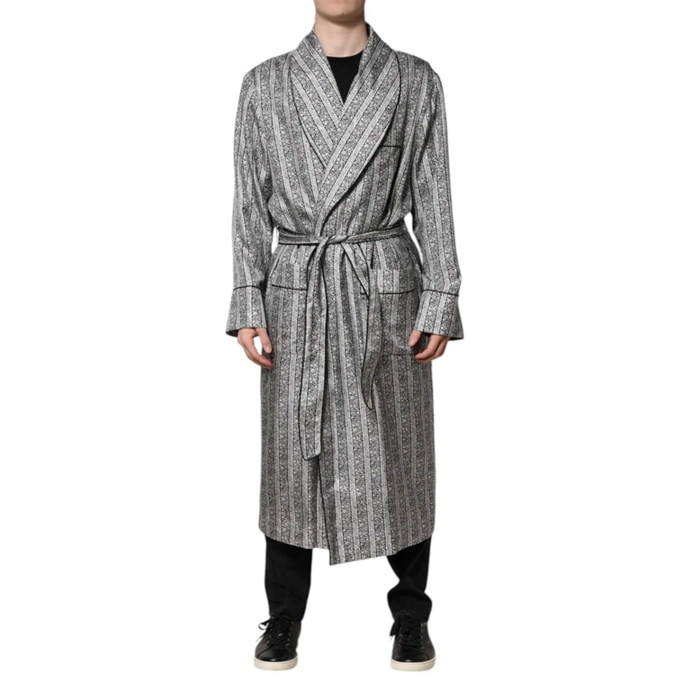 Dolce & Gabbana Multicolor Floral Robe Coat Wrap Jacket Silk Clothing - Men