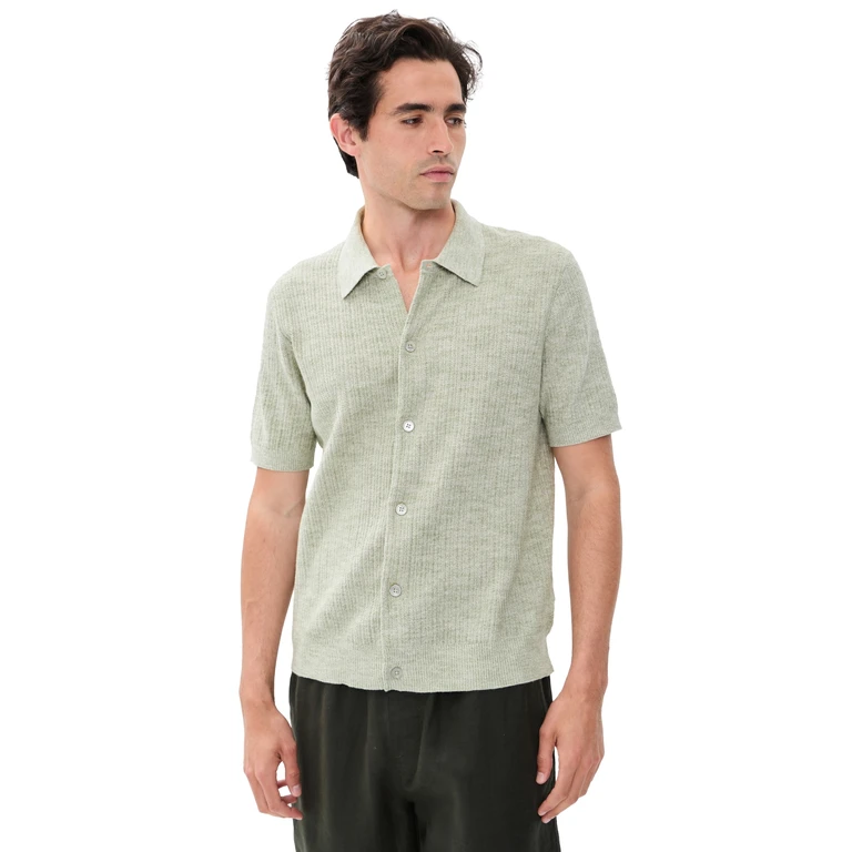NN07 Nolan Button Down Polo Sweater Sage Moulin L
