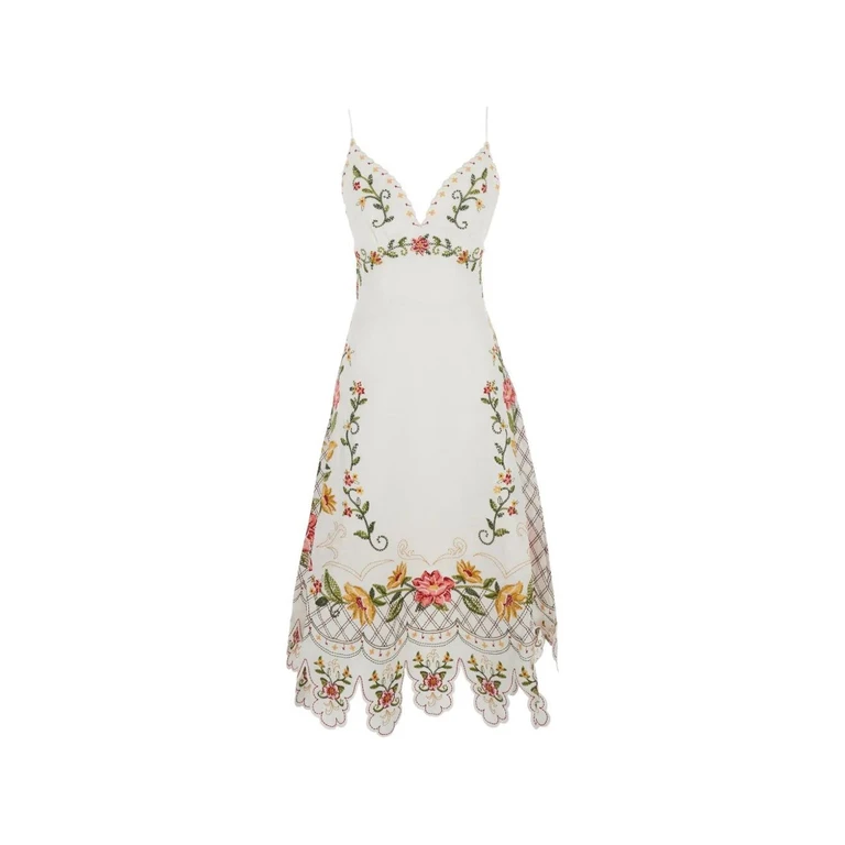 Abito Midi Senza Maniche "Flower Embroidery"