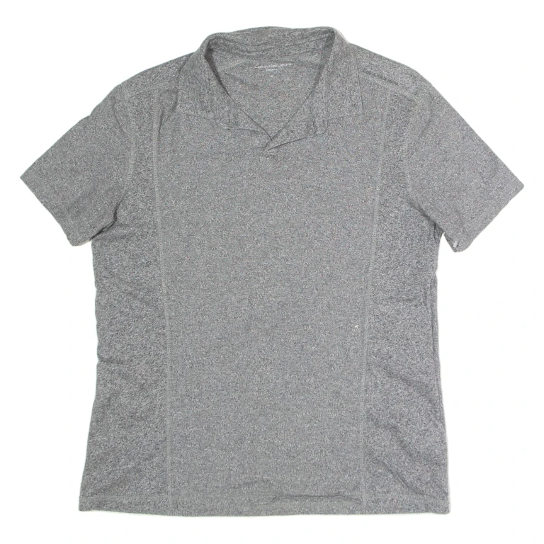 CALVIN KLEIN JEANS Mens Polo Shirt Grey M