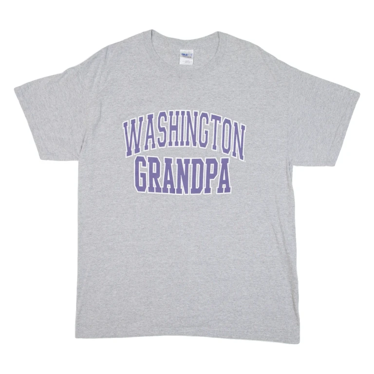 GILDAN Washington Grandpa Mens T-Shirt Grey USA L