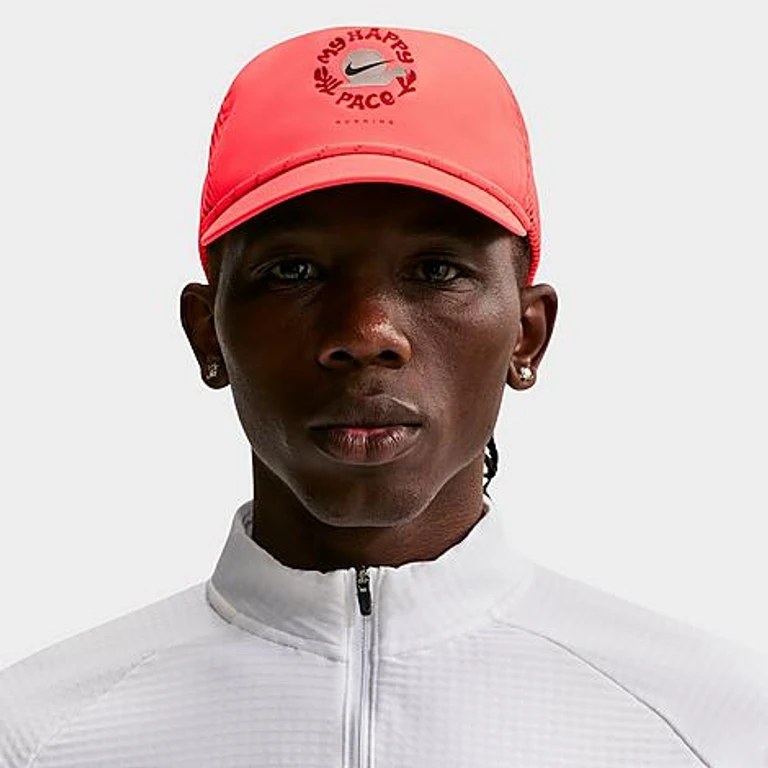 Nike Pro Happy Pace Unstructured Dri-FIT Bungee Closure Hat in Hot Lava/Anthracite Size: S-M