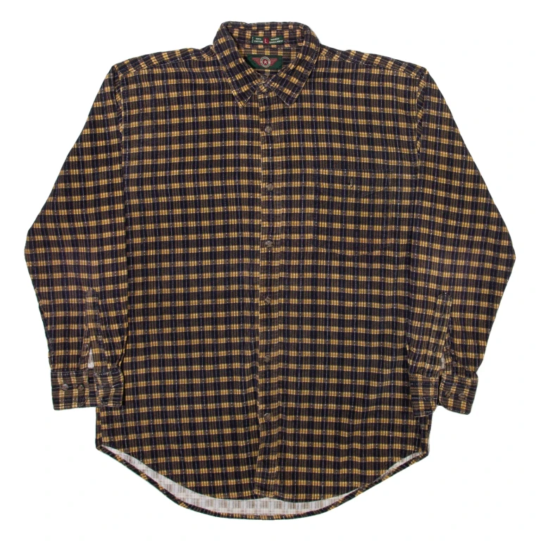 AMERICAN OUTPOST Mens Shirt Brown Geometric Long Sleeve L
