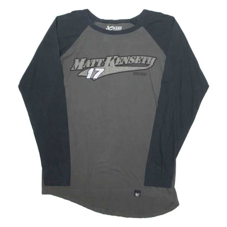 CHASE NASCAR Matt Kenseth Mens T-Shirt Grey Long Sleeve L