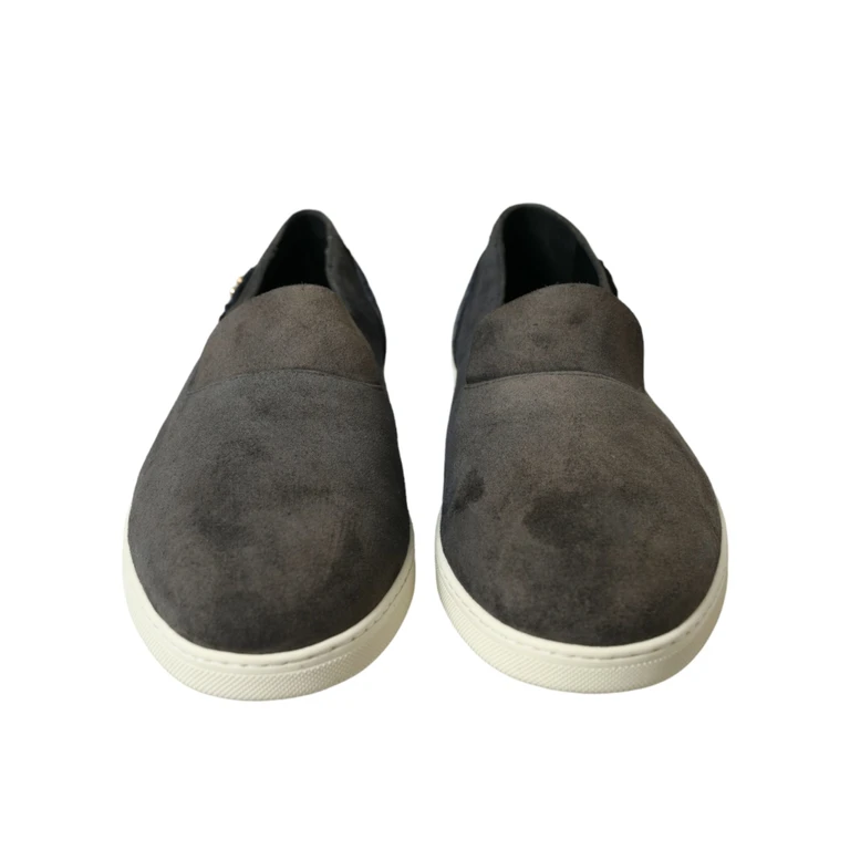 Dolce & Gabbana Blue Suede Caiman Men Loafers Slippers Shoes - Men