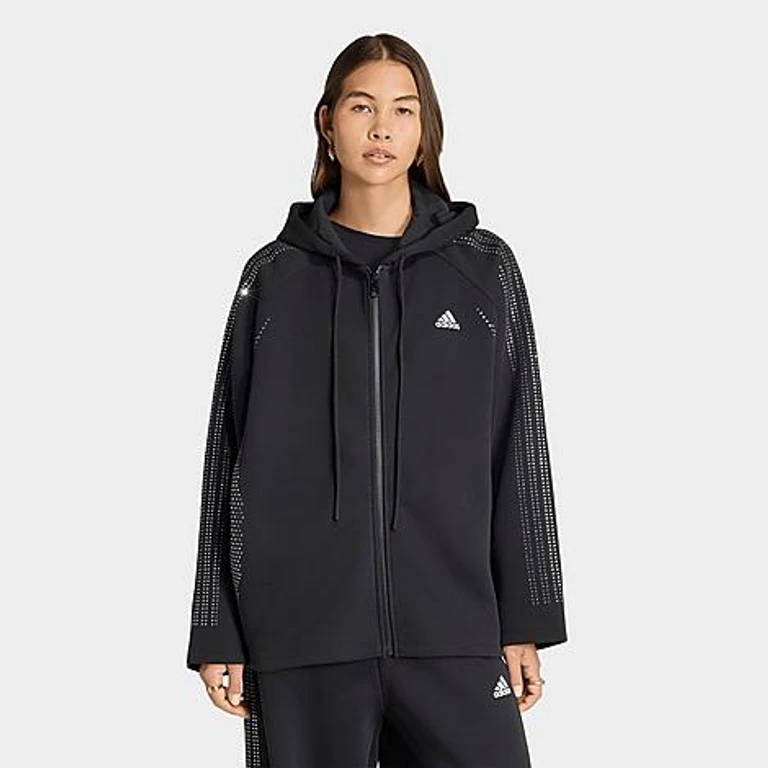 adidas Women's Originals Teamgeist Rhinestone Track Top in Black Size: XS