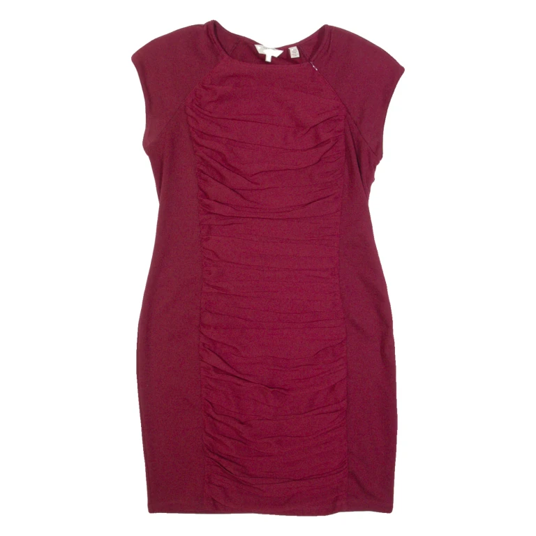 TED BAKER Womens Bodycon Dress Maroon Short Sleeve Knee Length M