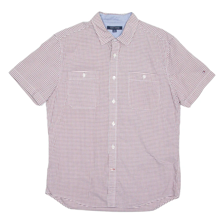 TOMMY HILFIGER Mens Shirt Red Check L
