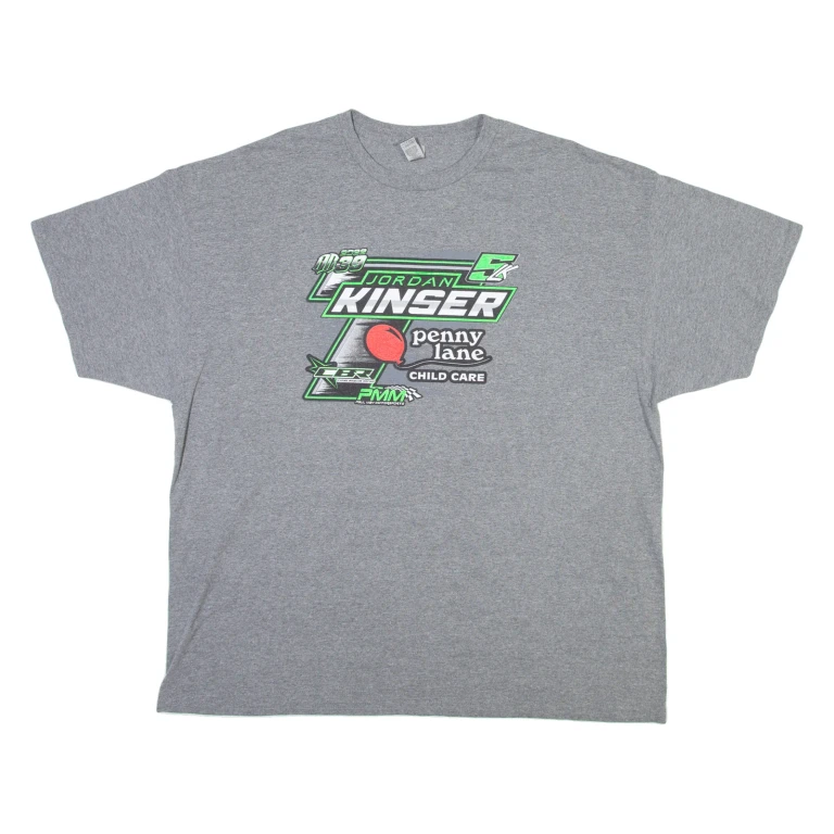 GILDAN Racing Mens T-Shirt Grey 2XL