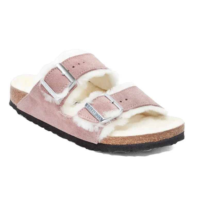 Arizona Shearling Suede Leather Sandals