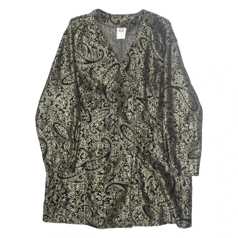 C&A Womens Blazer Jacket Gold Crazy Pattern L