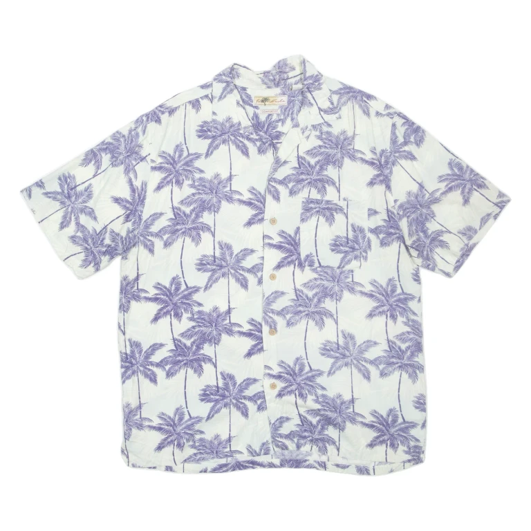 JOE MARLIN Mens Hawaiian Shirt Blue Floral XL