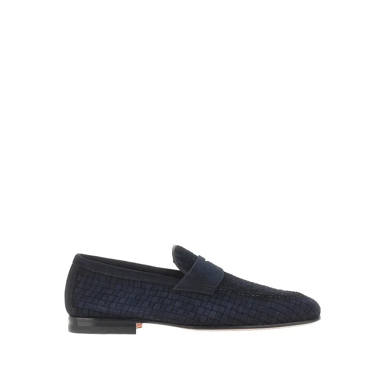 SANTONI 'Carlo' suede leather penny loafers Man 7