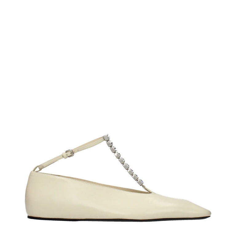 Jil Sander Beige Leather Ballet Flats - Women