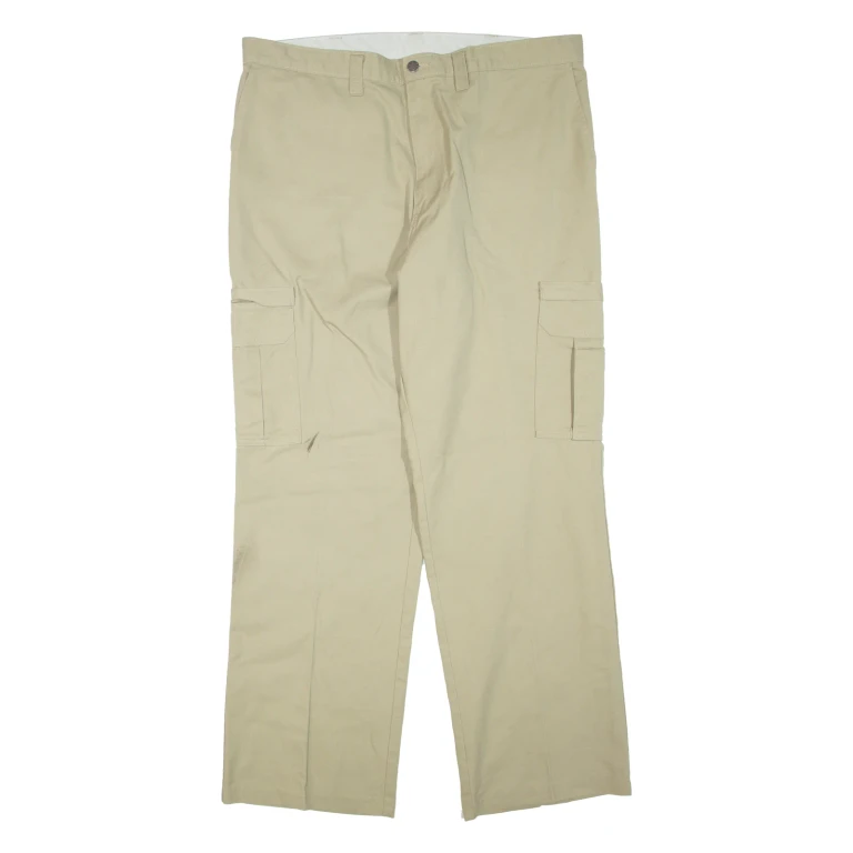 DICKIES Cargo Mens Trousers Beige Regular Straight W40 L34