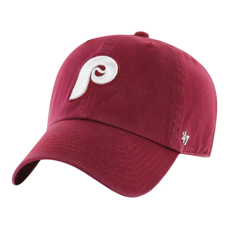 Clean Up Philadelphia Phillies Cooperstown Strapback Hat - Cardinal Red Adjustable Cap
