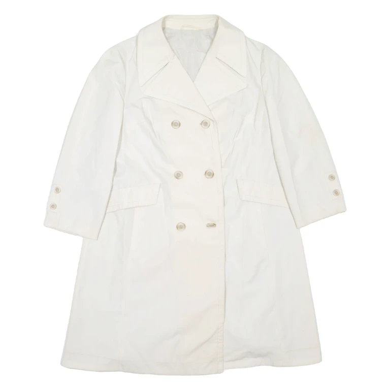 Womens Trench Coat White L