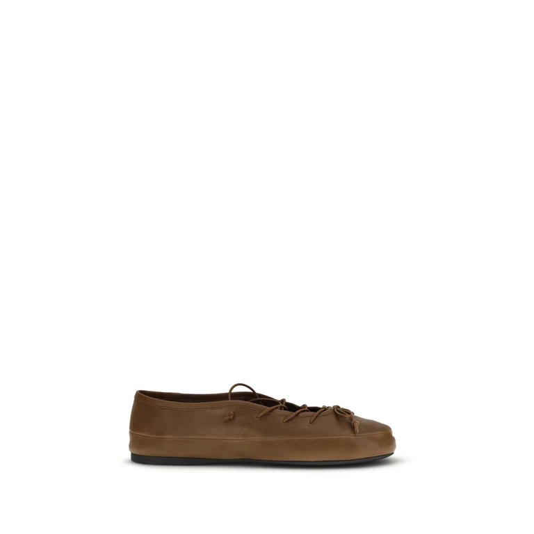 Miu Miu Brown Lamb Ovis Aries Ballet Flats - Women