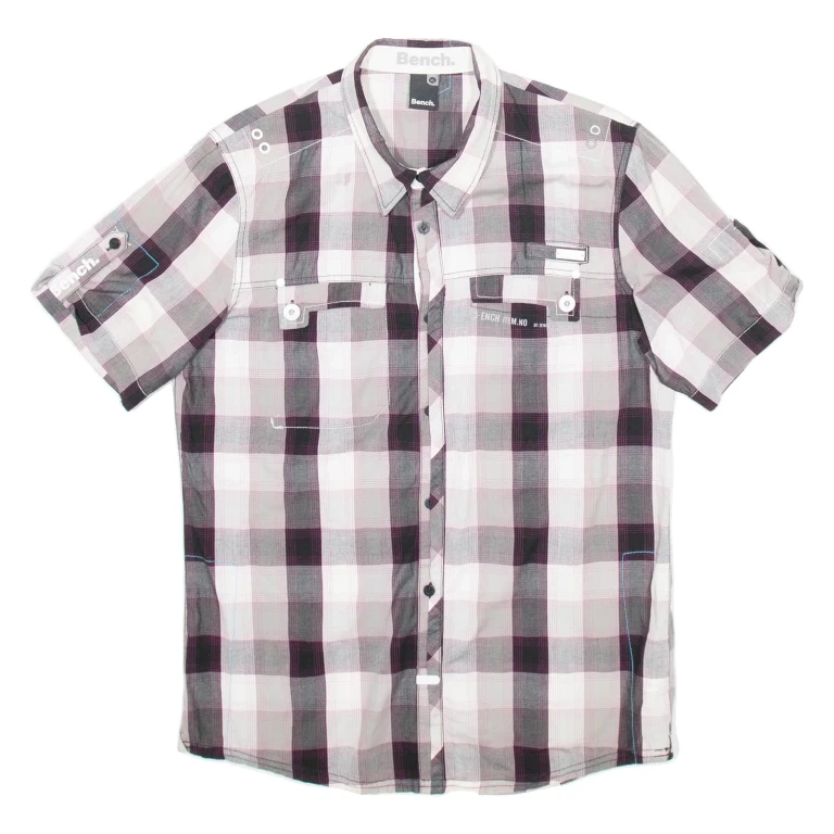 BENCH Womens Shirt Black Check XL