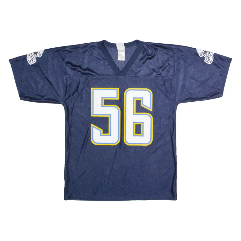 NFL San Diego Chargers Home #56 Merriman Mens Jersey Blue USA V-Neck M