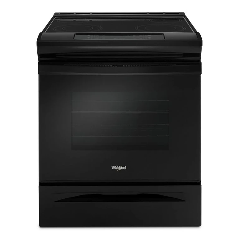 Guided Electric Front Control Range With The Easy-Wipe Ceramic Glass Cooktop in Black