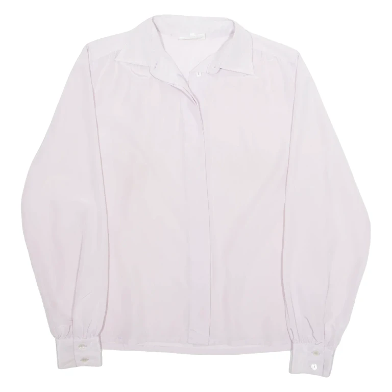 VALENTINE Womens Blouse Purple Collared Long Sleeve M
