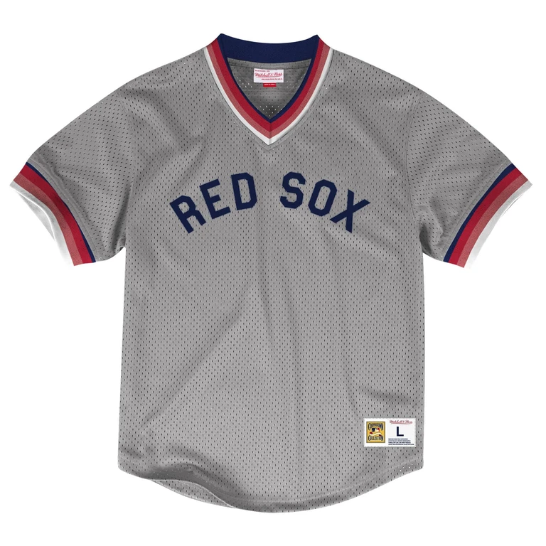 Men's MLB Mesh V-Neck Boston Red Sox