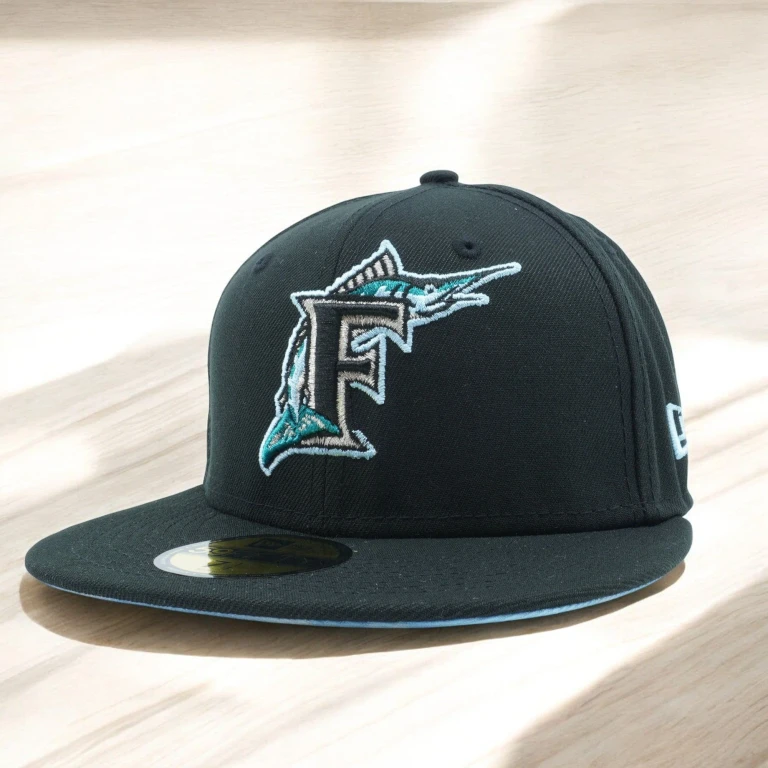 Men's MLB Miami Marlins 5950 Cloud Under Fitted Black