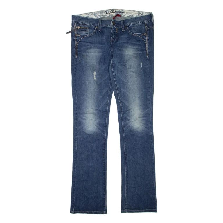 GUESS Womens Jeans Blue Regular Bootcut Stone Wash W32 L34