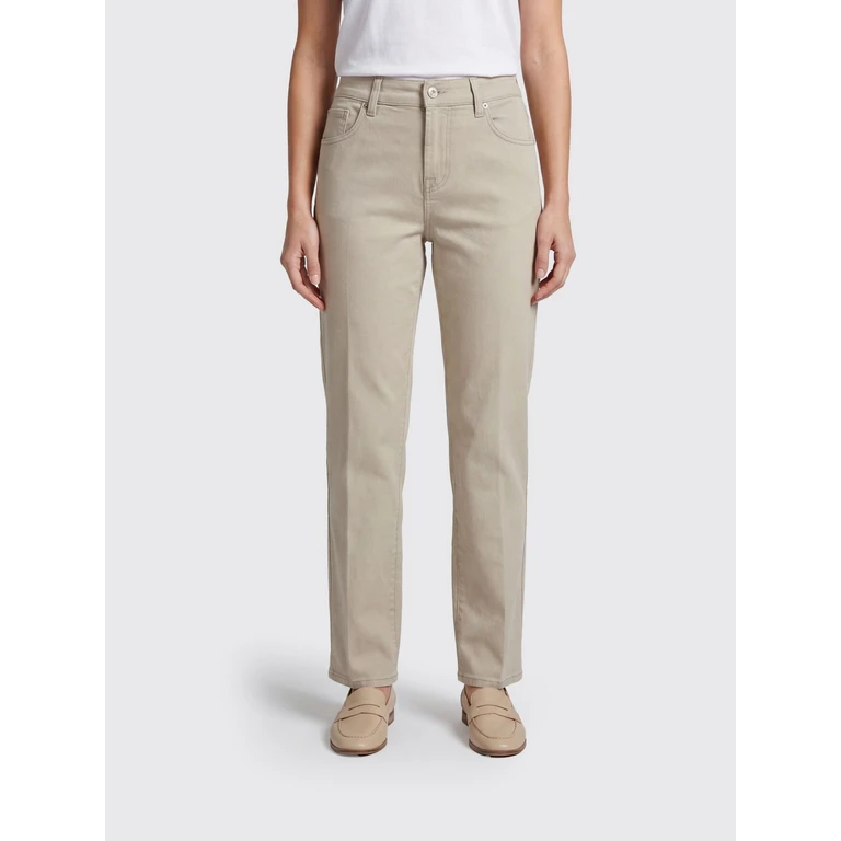 Cream Stretch-Cotton Denim Straight Jeans (7UC90G96U73O9)