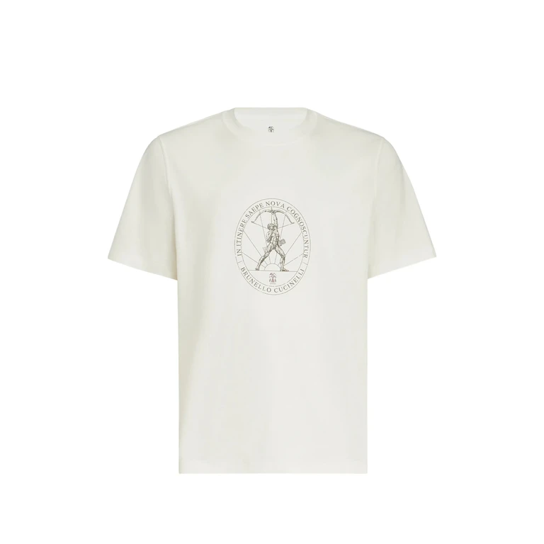 Brunello Cucinelli Cotton-jersey Crew-neck T-shirt With Print