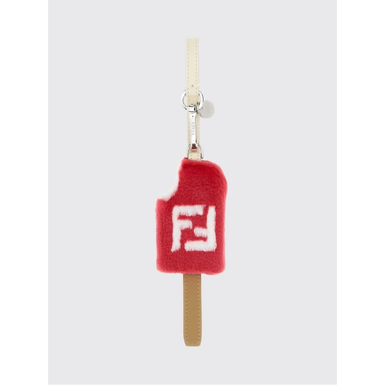 Shearling and Leather Keychain with FF Monogram and Spring Clip (7AS341ATACF1WL9)