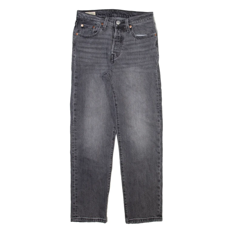 LEVI'S 501 BIG E Jeans Womens Grey Regular Straight Stone Wash W25 L28