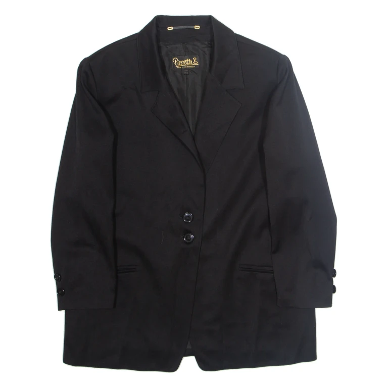 PIERRETTA B Womens Blazer Jacket Black XL