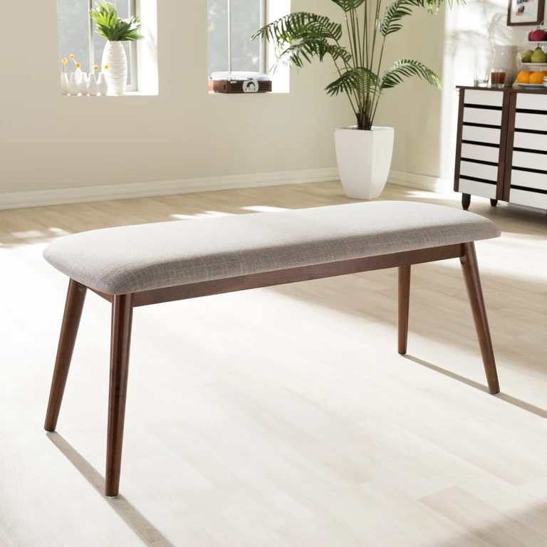 Flora Light Gray Dining Bench