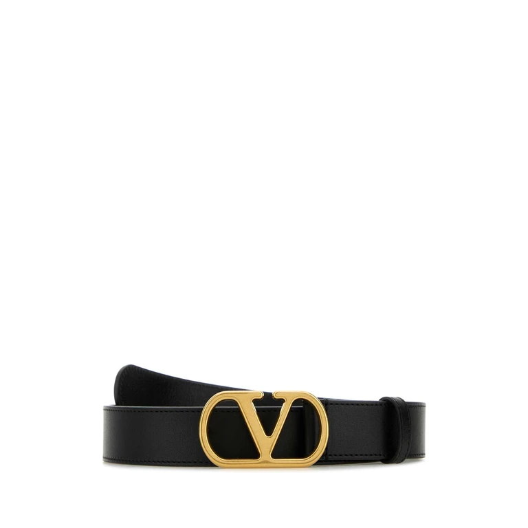 Black Leather Vlogo Belt Nero Calf - Bos Taurus Cinture - Men