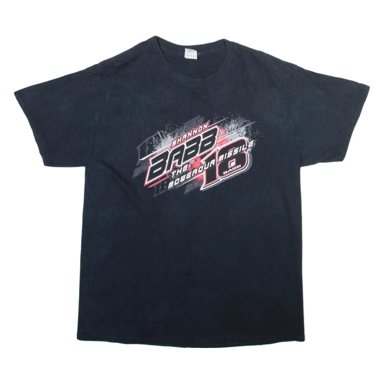 GILDAN Racing Mens T-Shirt Black L