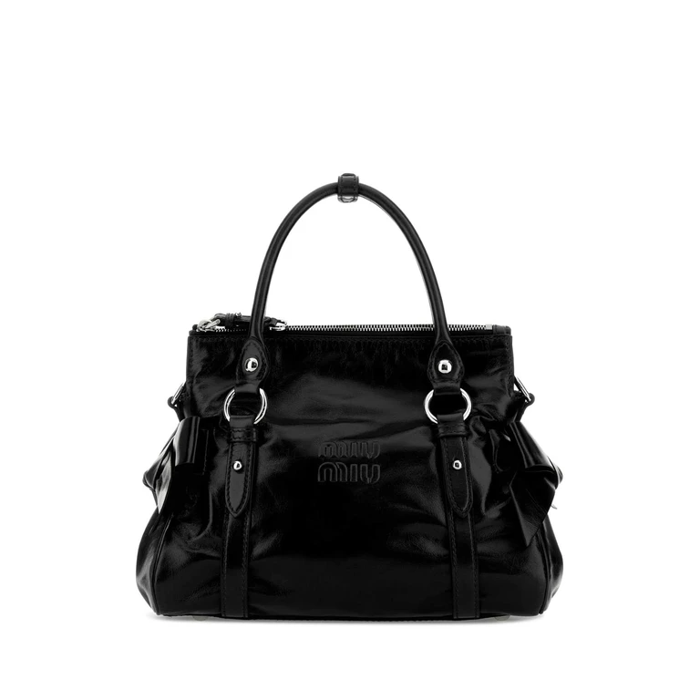 Black Leather Handbag Nero Borse A Mano - Women