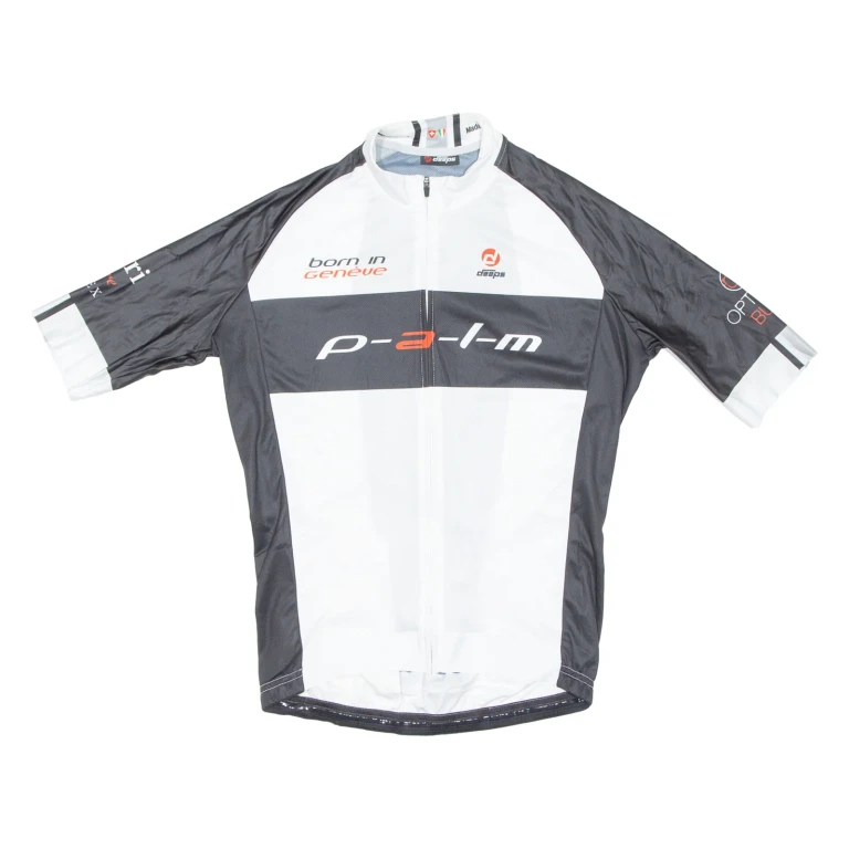 Cycling Mens Jersey White 1/2 Zip S