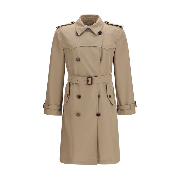 Brown Silk Trench Coat Clothing - Men