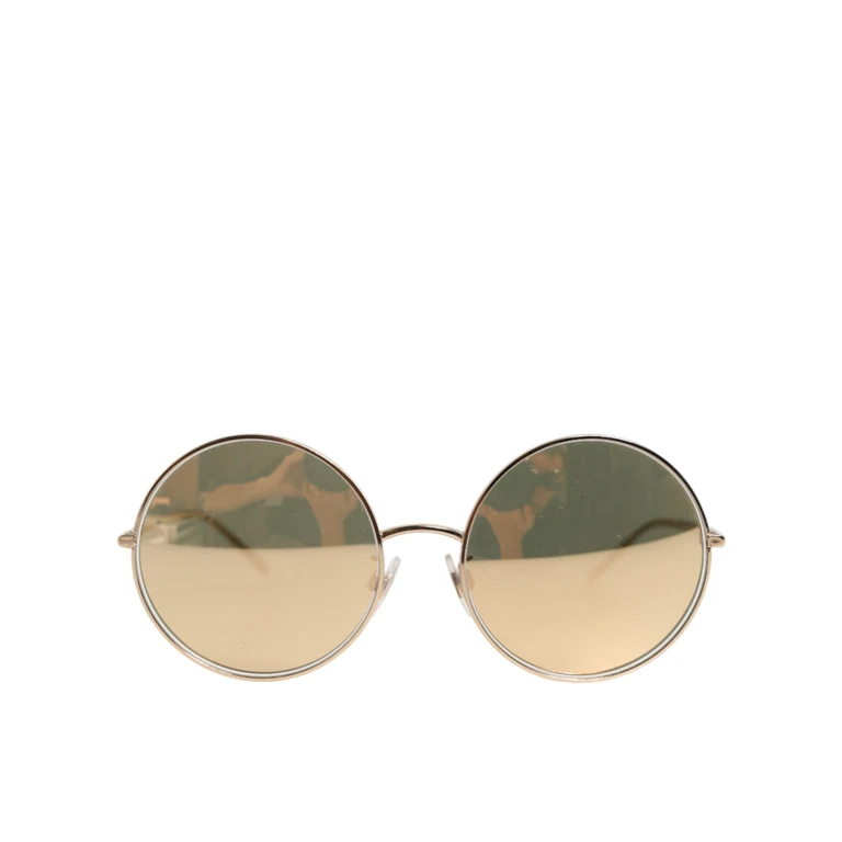 Dolce & Gabbana Gold Metal Round Shades Eyewear Sunglasses - Women