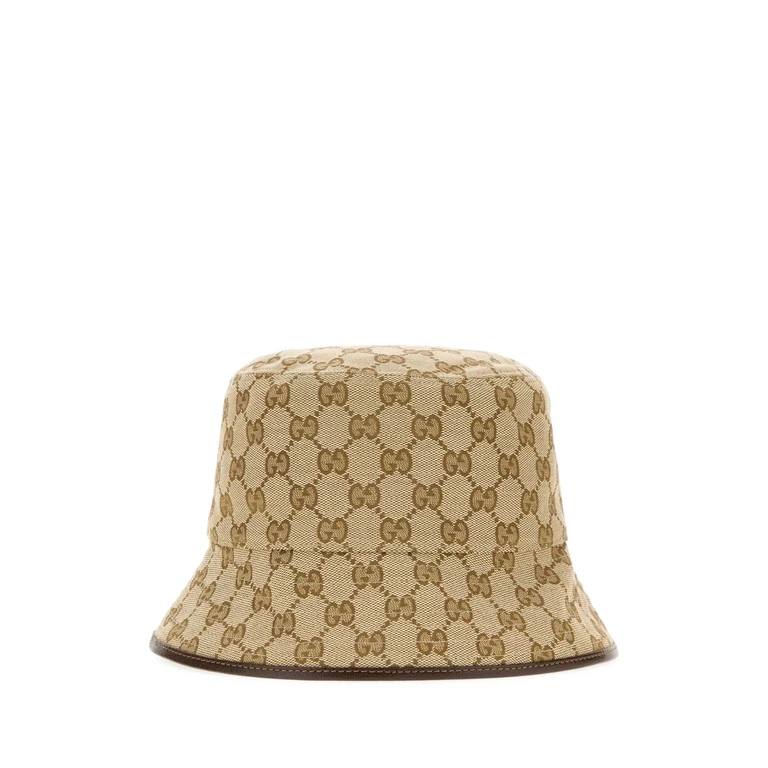 Gucci Gg Fabric Bucket Hat Blackblack Cappelli - Women