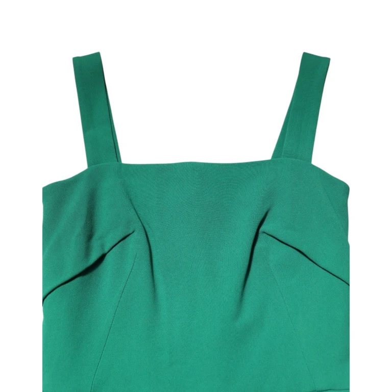 Dolce & Gabbana Dark Green Sleeveless Rayon Bodycon Dress Acetate Spandex - Women