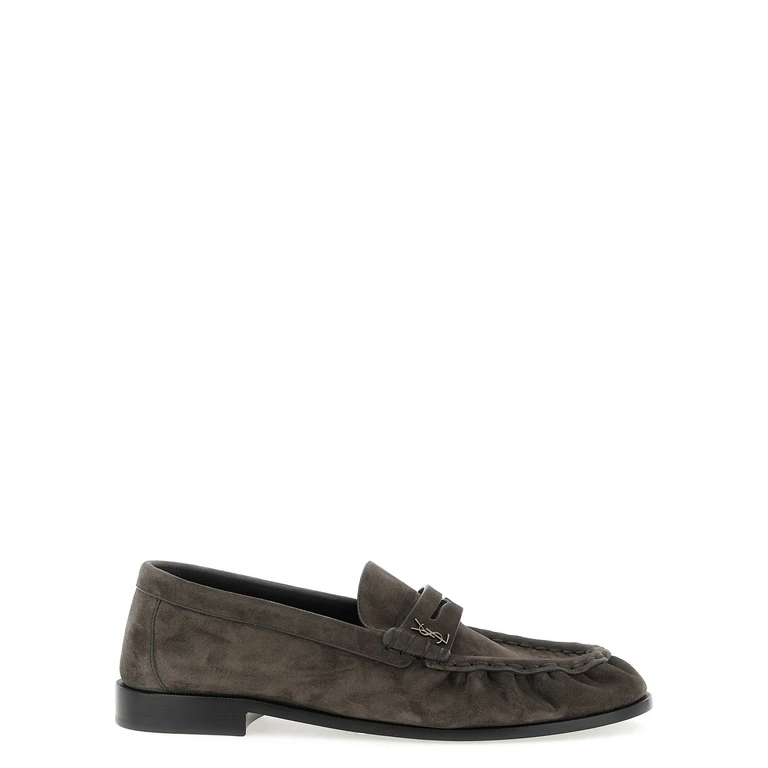 Saint Laurent Brown Calfskin Slip-On Loafers - Men